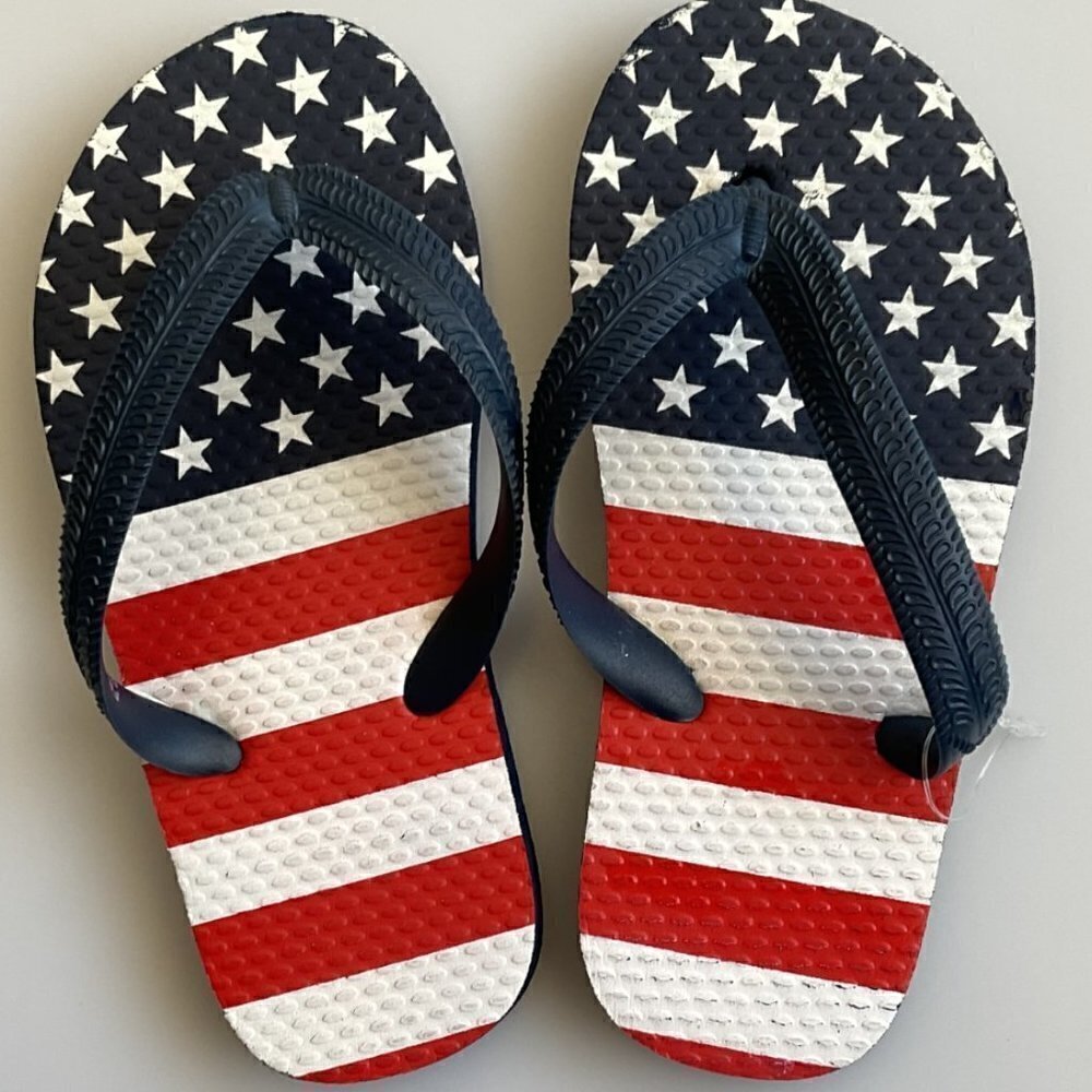 New American Flag Toddler Flip Flops Unisex Distressed